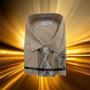 MEN'S KARL KNOX "X-SIZE" 22 1/2 X 37-38 TAN-IVORY BOX SQUARE COMBO SET. SX4475.